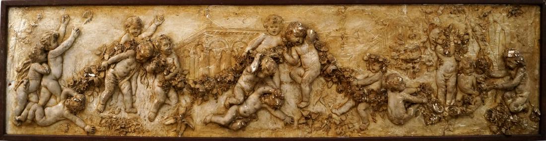 VINTAGE PATINATED PLASTER RELIEF FRIEZE, CLASSICAL (1 of 2)