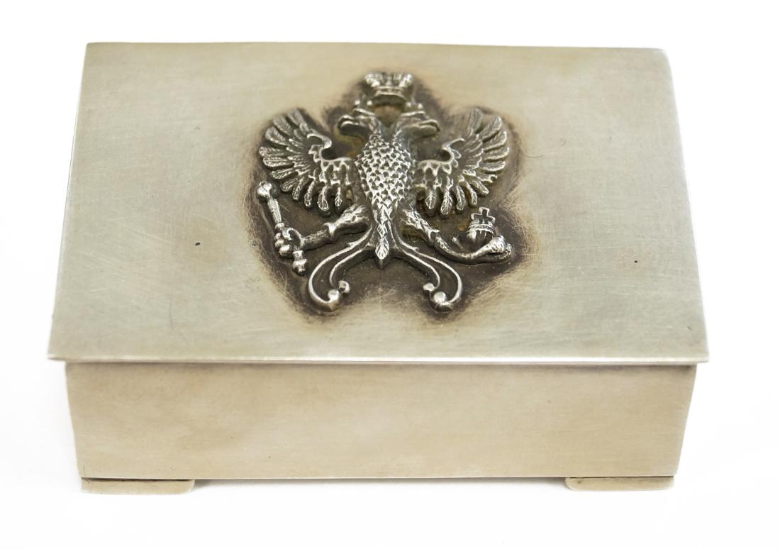 RUSSIAN 84 SILVER SNUFF BOX, D.P. NIKITIN, KOKOSHNIK (1 of 3)