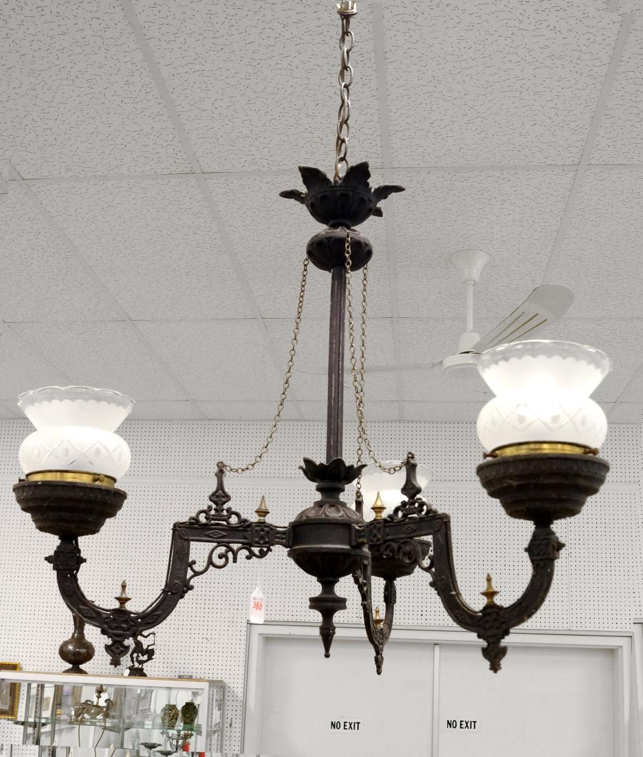 VICTORIAN CAST IRON HANGING LIGHT FIXTURE, 19TH (1 of 1)