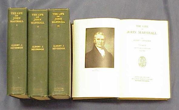 (4) VOLUMES, THE LIFE OF JOHN MARSHALL: BOX (4) VOLUMES, THE LIFE OF JOHN MARSHALL, BEVERIDGE, 1916.
