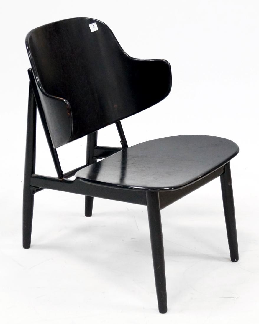 DANISH DESIGN MID-CENTURY BLACK ENAMELED SIDE CHAIR (1 of 1)