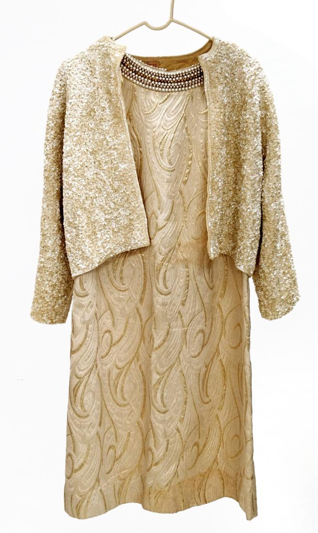 LOT (2) VINTAGE CLOTHING INCLUDING DRESS WITH PEARL (1 of 2)