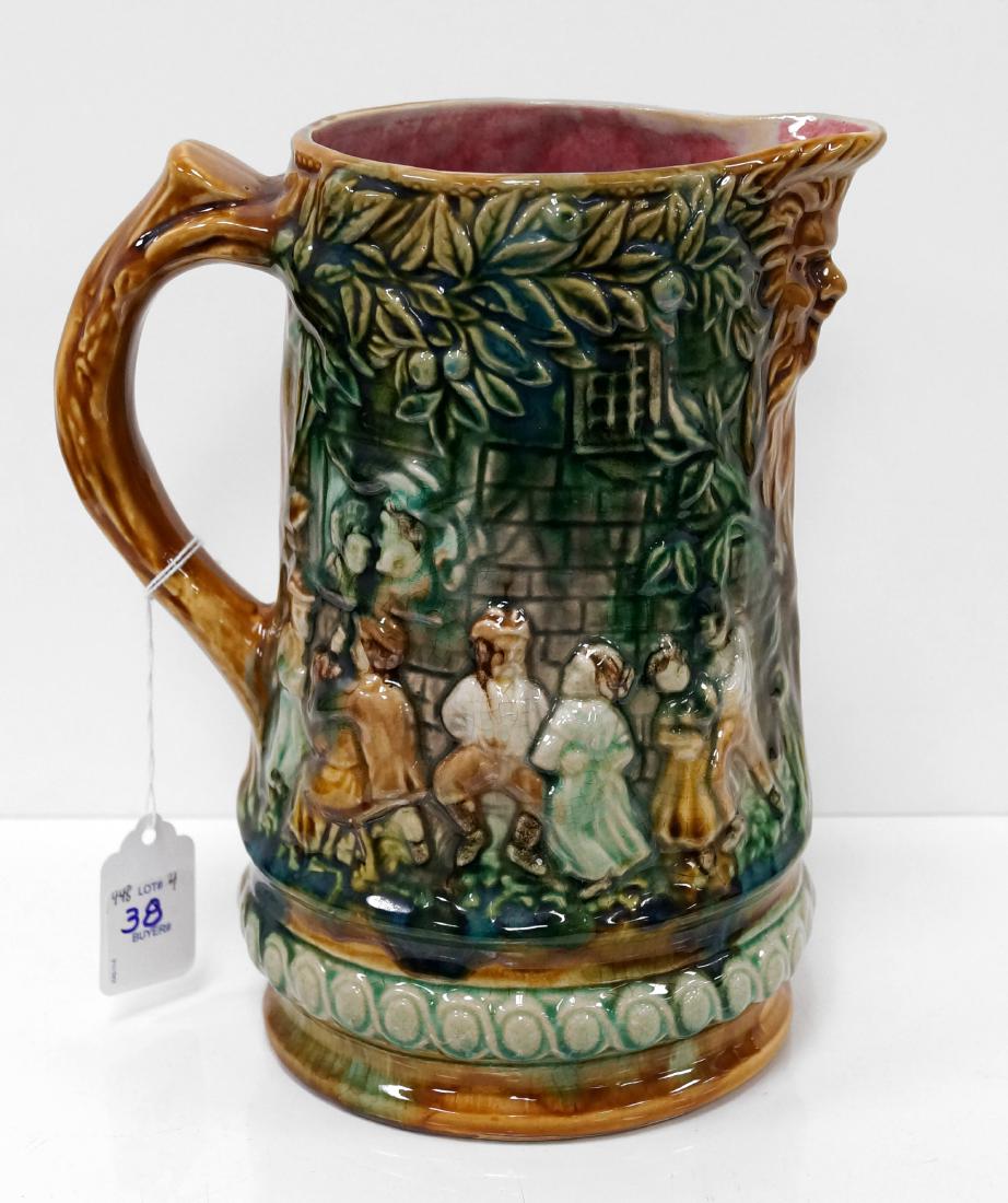 FRIE ONNAING, FRANCE, MAJOLICA DECORATED FIGURAL (1 of 2)