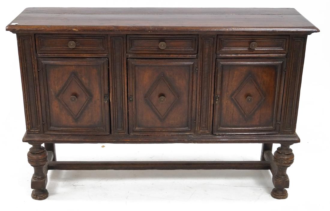 JACOBEAN REVIVAL CARVED WALNUT SERVER, 19TH CENTURY. (1 of 1)