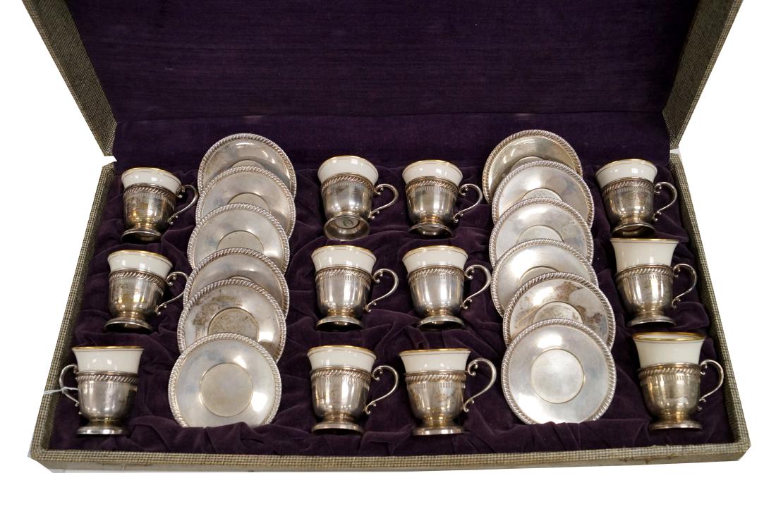 SET (12) LENOX PORCELAIN DEMI-TASSE CUPS, GREEN MARK (1 of 1)