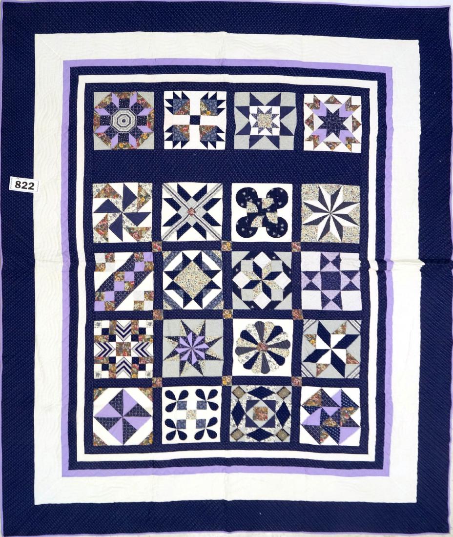 PATCHWORK "STAR BURST" QUILT, SIGNED J.B. OCHOCIMSKI, (1 of 1)