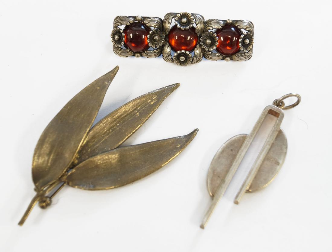 LOT (3) DANISH STERLING BROOCHES AND PENDANT INCLUDING (1 of 1)