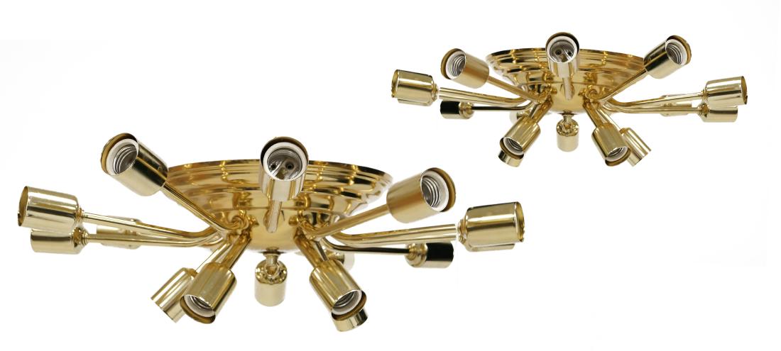 PAIR LUMINAIRE SPUTNIK STYLE FLUSH MOUNT LIGHT (1 of 2)