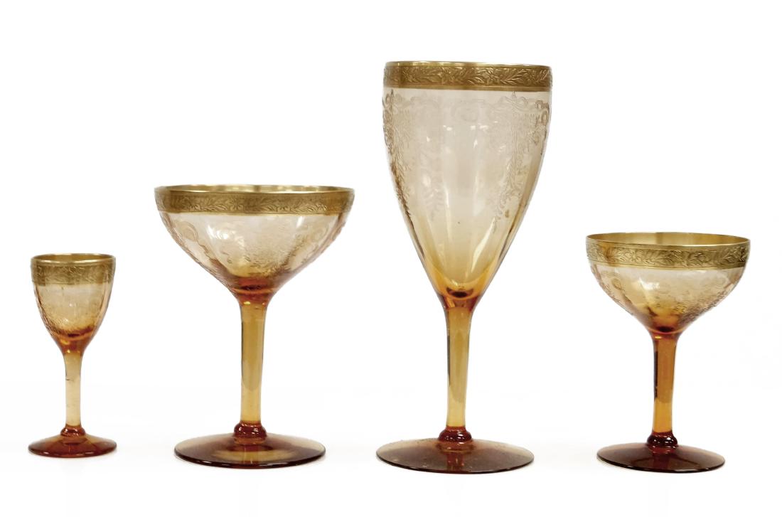 LARGE LOT (APPROXIMATELY 43) GOLD RIMMED PATTERNED (1 of 1)