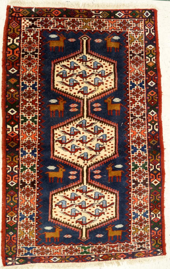 SEMI-ANTIQUE CENTRAL PERSIAN RUG. 3'3" X 5' (1 of 1)