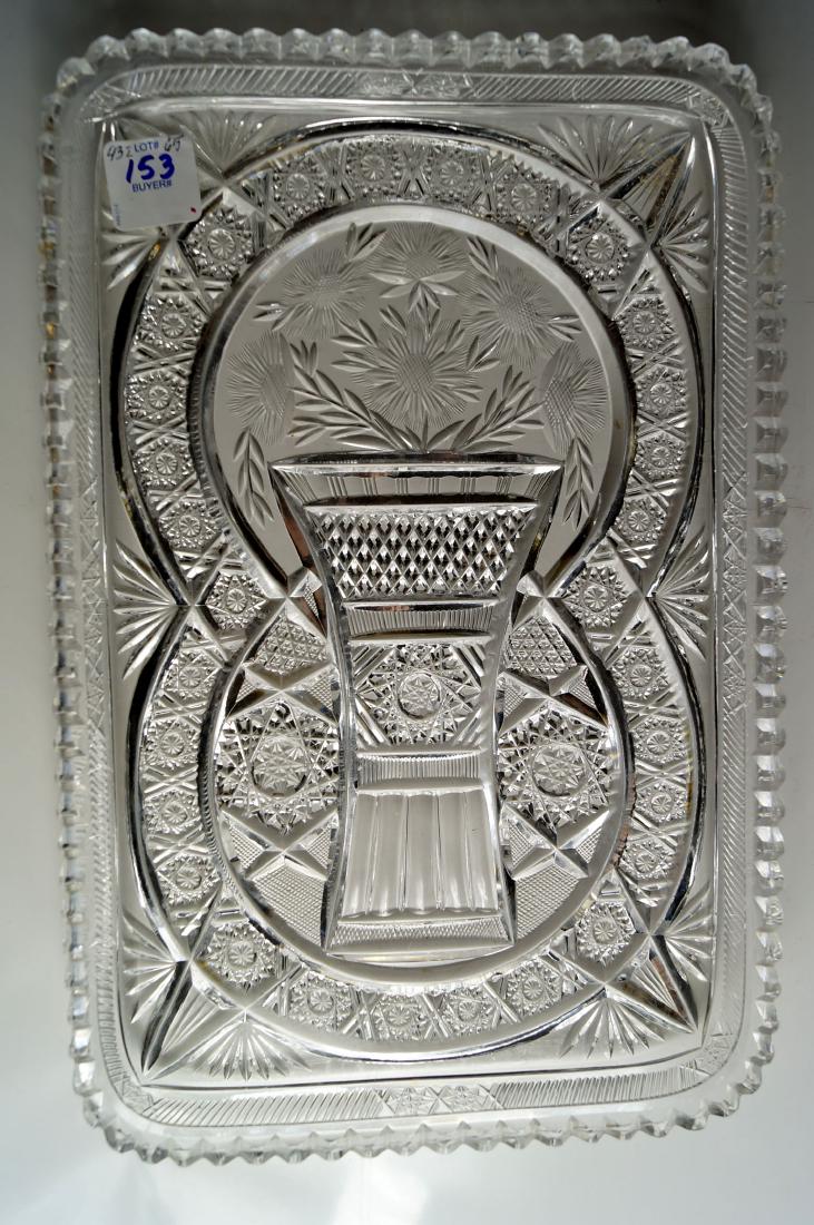FINE CUT CRYSTAL TRAY. 12 1/4 X 8" (1 of 1)
