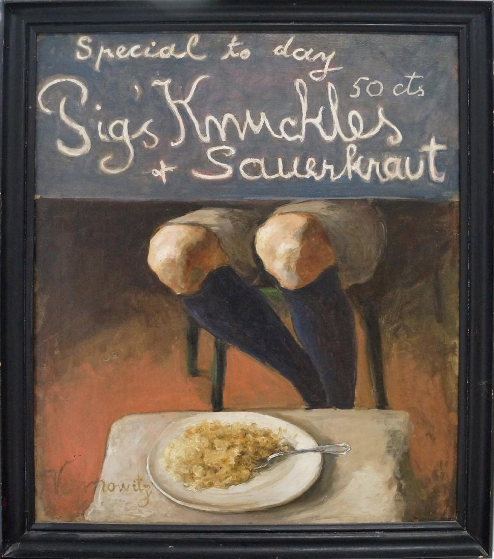 GERMAN SCHOOL (20TH CENTURY), OIL ON CANVAS, "PIGS (1 of 3)