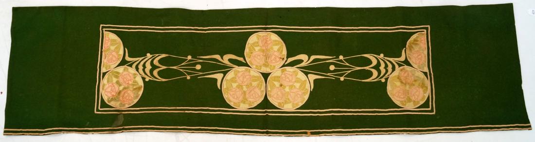 ART NOUVEAU EMBROIDERED TABLE SCARF. 20 X 80": ART NOUVEAU EMBROIDERED TABLE SCARF. 20 X 80"