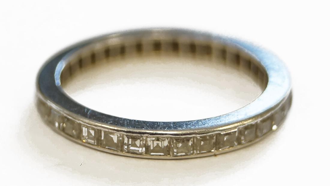 PLATINUM AND DIAMOND ETERNITY SQUARE DIAMOND RING, (1 of 1)