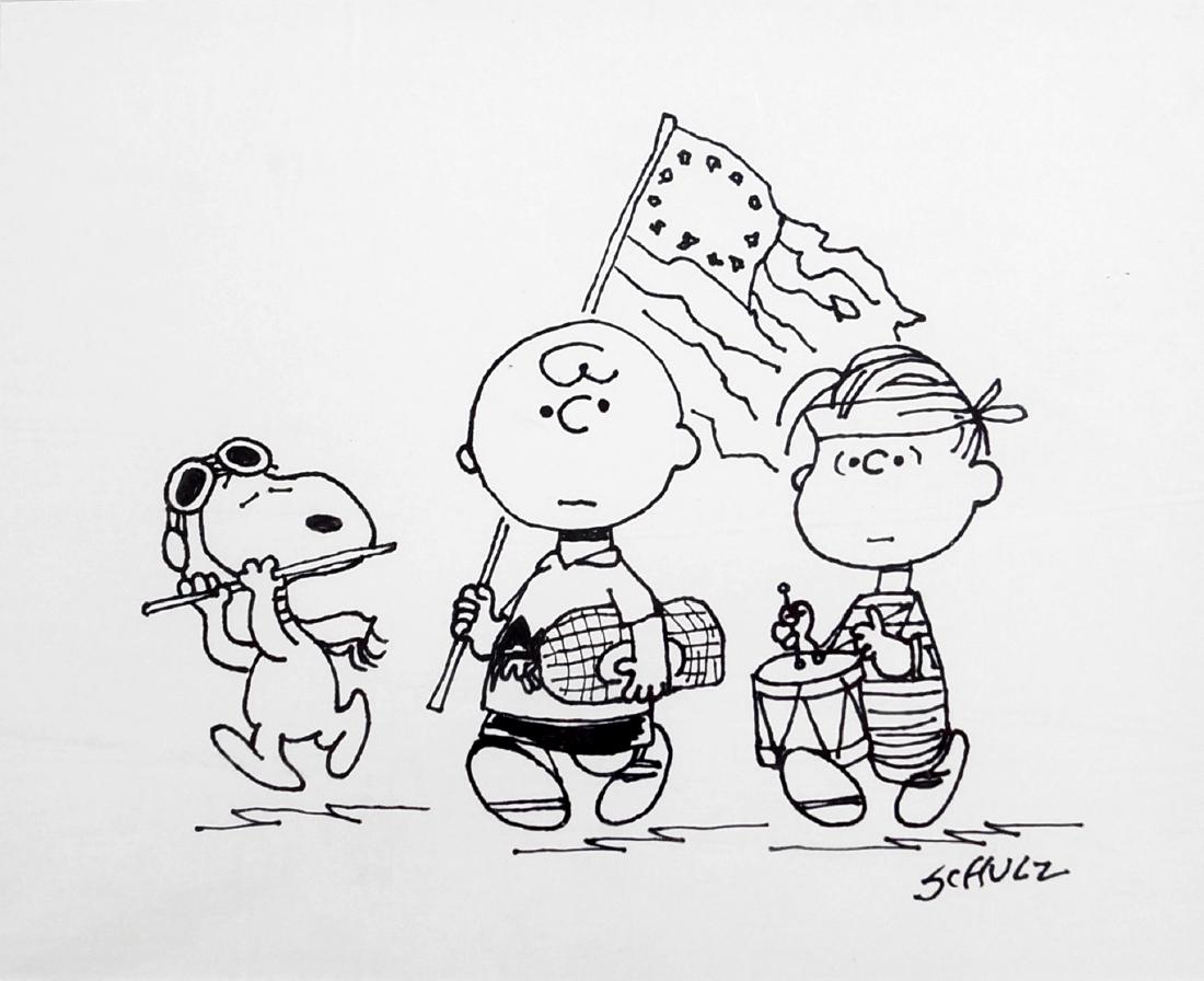 CHARLES SCHULZ (AMERICAN 1922-2000), INK ON PAPER, (1 of 1)
