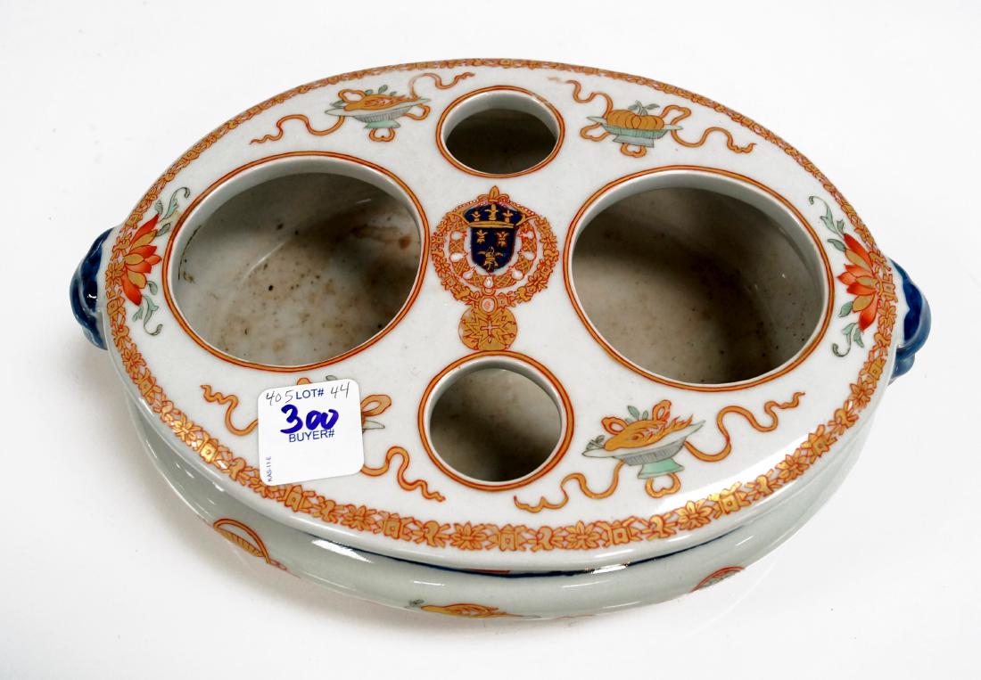 CHINESE DECORATED PORCELAIN CONDIMENT STAND WITH (1 of 2)