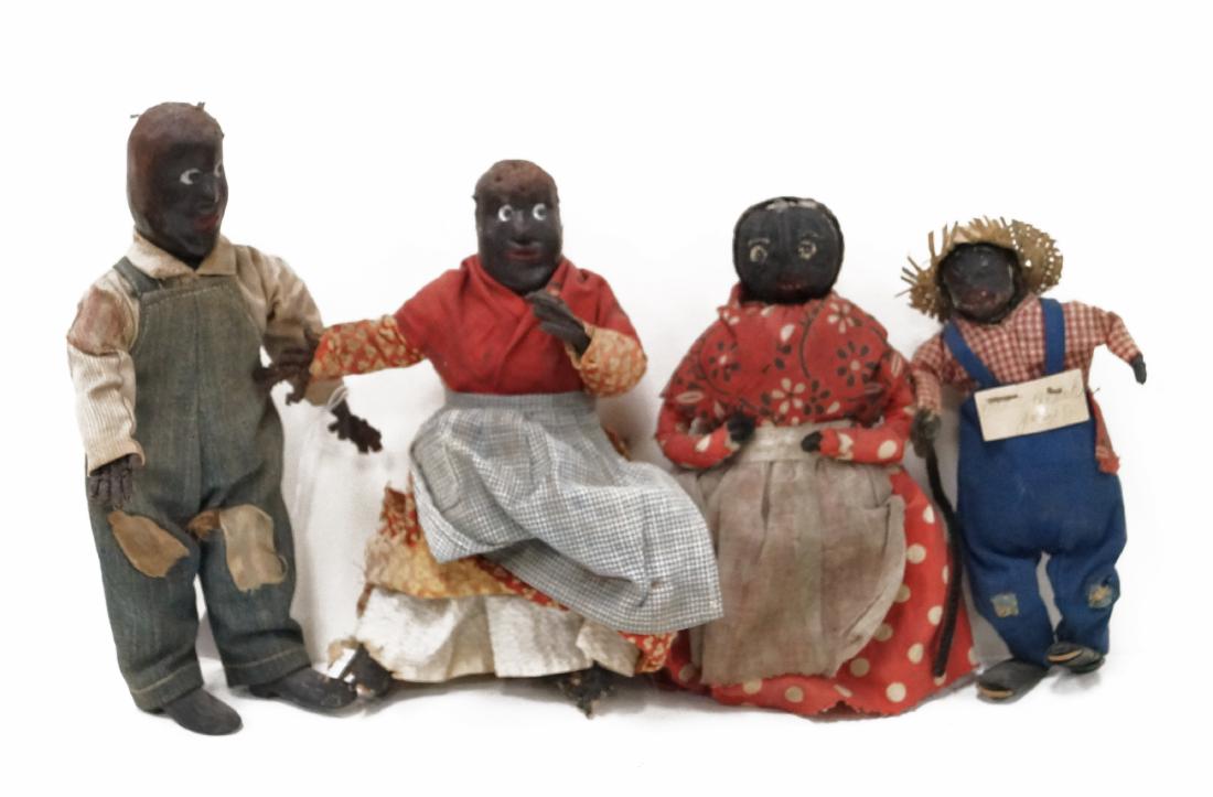GROUP OF (4) BLACK AMERICAN, PRIMITIVE FOLK ART DOLLS. (1 of 3)