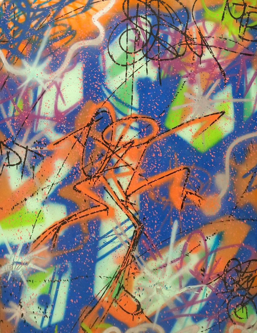 AMERICAN SCHOOL (20TH CENTURY), SPRAY PAINT ON CANVAS, (1 of 1)