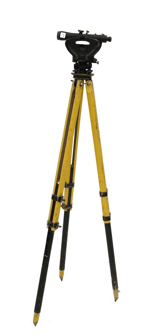 C.L. BERGER & SONS SURVEY INSTRUMENT WITH BOX AND STAND: C.L. BERGER & SONS SURVEY INSTRUMENT WITH BOX AND STAND