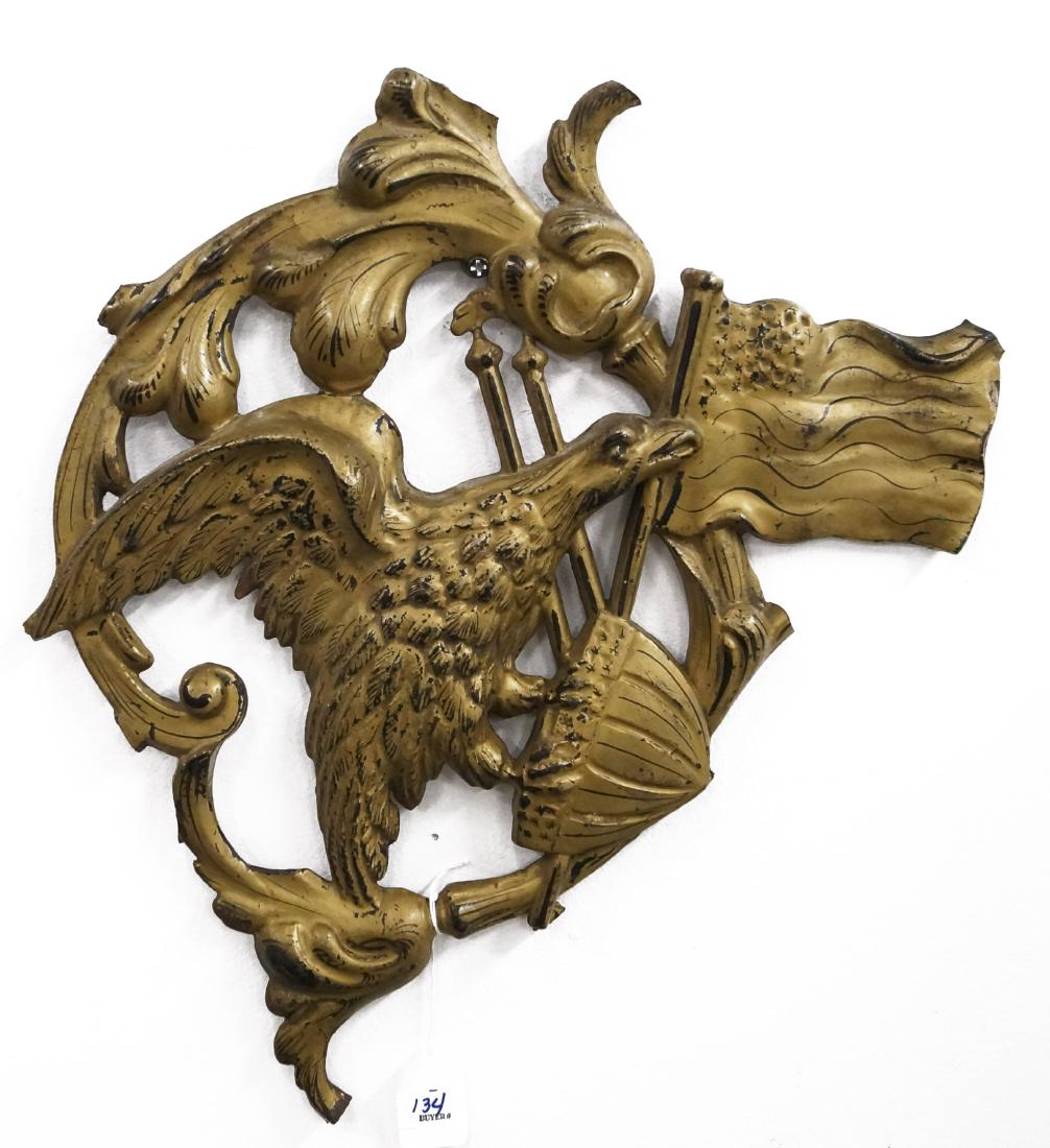 GILT PAINTED FEDERAL CAST IRON EAGLE, 19TH CENTURY. (1 of 1)