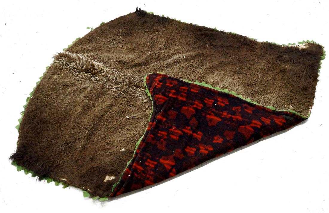 BUFFALO HIDE AND WOOL LAP BLANKET, 19TH CENTURY (1 of 1)