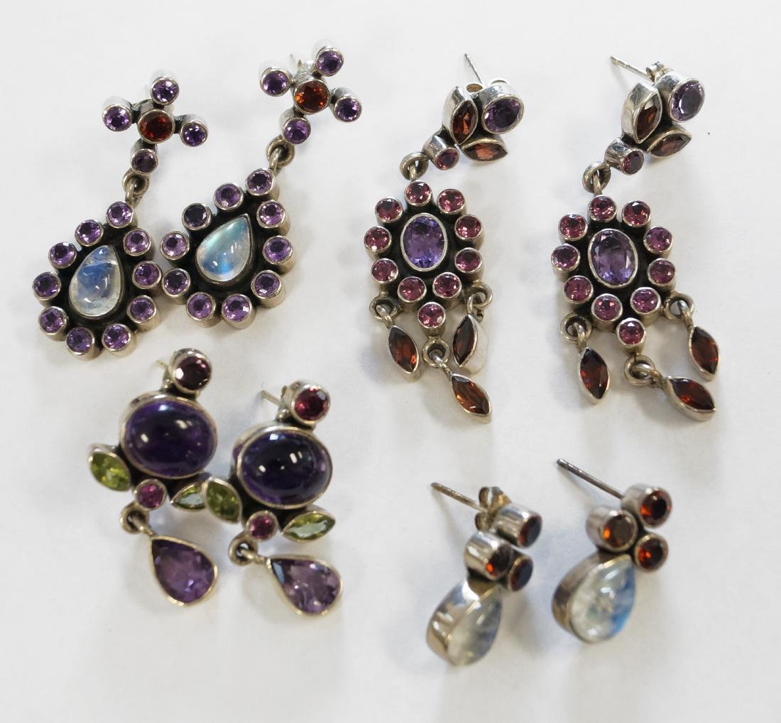 LOT (4) PAIR NICKY BUTLER STERLING AND MULTI-GEM SET (1 of 1)