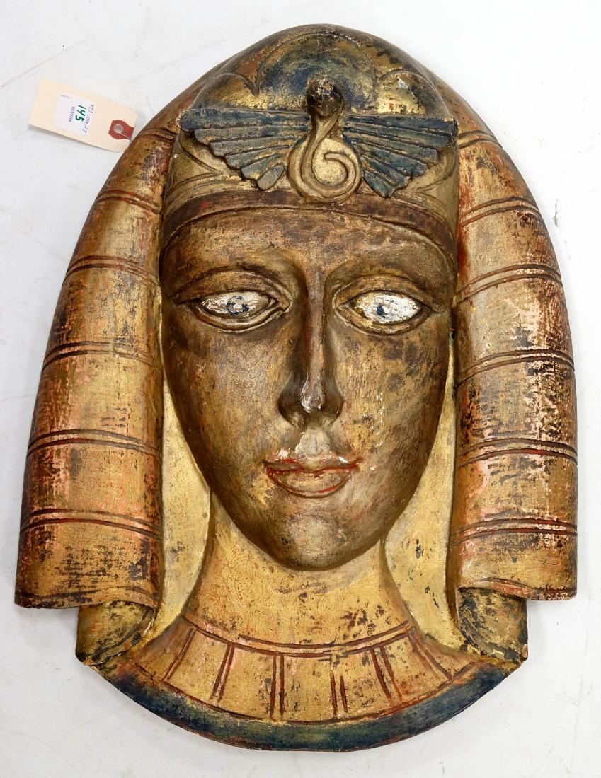 VINTAGE FOLK ART CARVED AND POLYCHROME WOOD WALL (1 of 1)