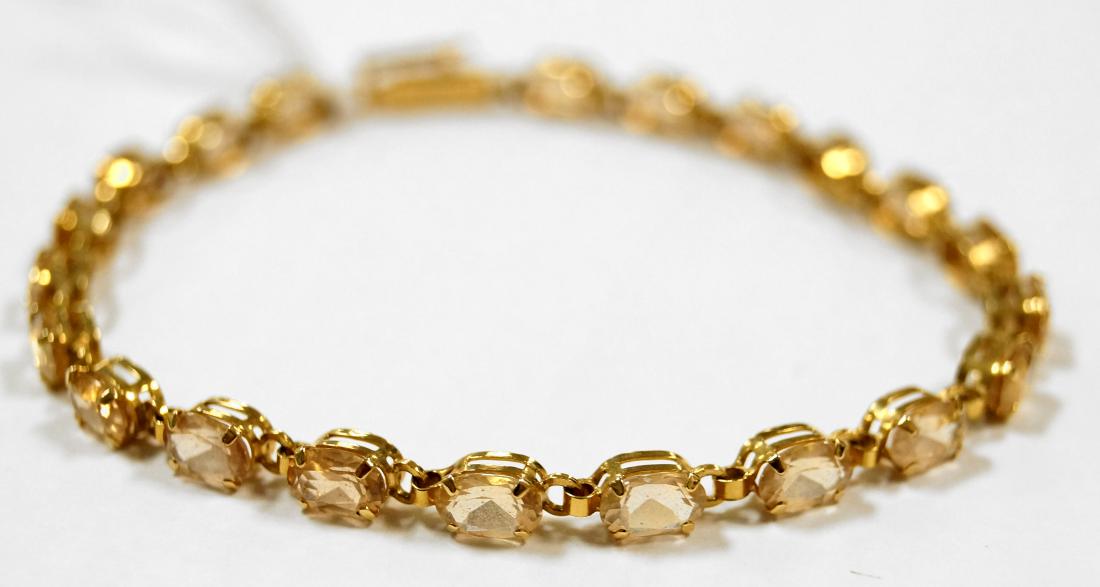 14K YELLOW GOLD AND OVAL-CUT CITRINE BRACELET. LENGTH 7 (1 of 1)
