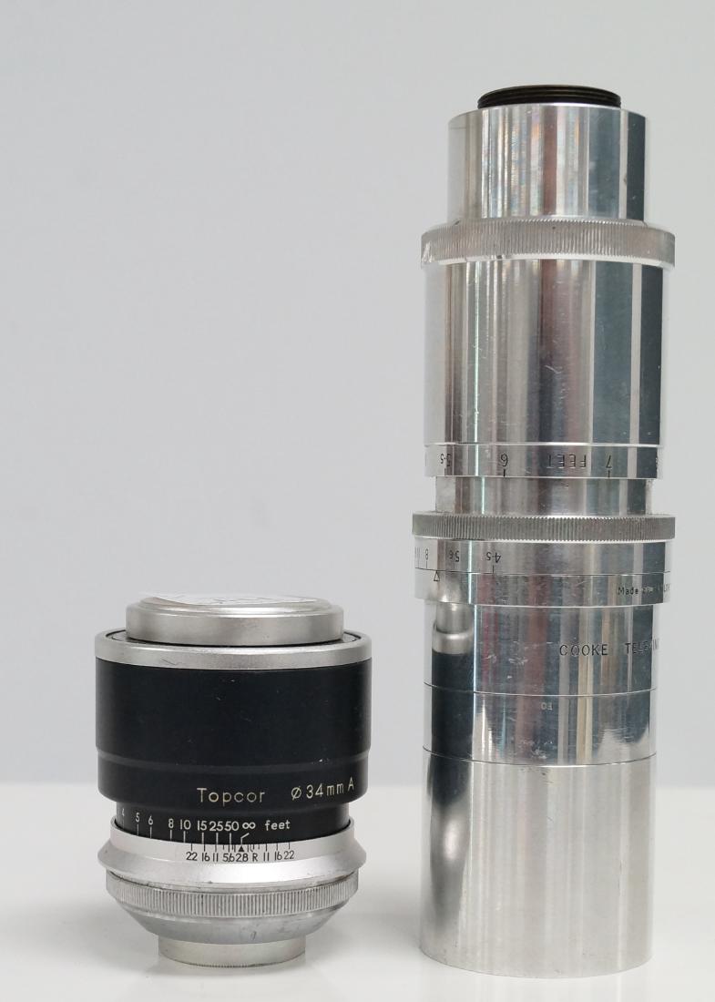 LOT (2) VINTAGE 35MM CAMERA LENSES INCLUDING TOPCOR (1 of 3)