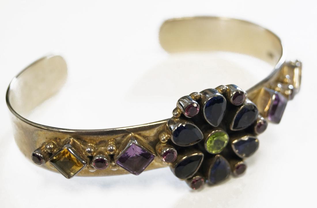 NICKY BUTLER STERLING, GEM AND COLORED CRYSTAL SET CUFF (1 of 1)