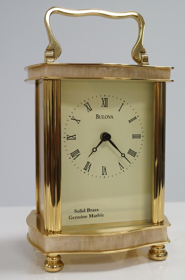 BULOVA BRASS CARRIAGE CLOCK (NIB) (1 of 1)