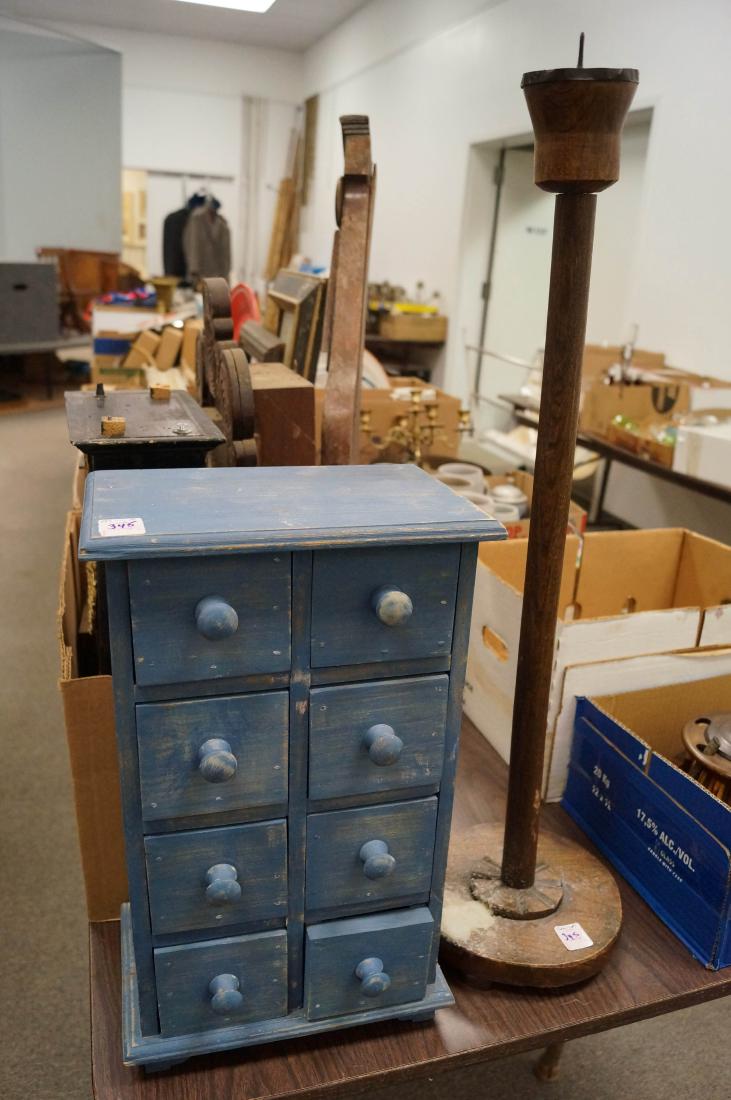 LOT (2) INCLUDING PAINTED SPICE CABINET, HEIGHT 17 1/2"; (1 of 1)