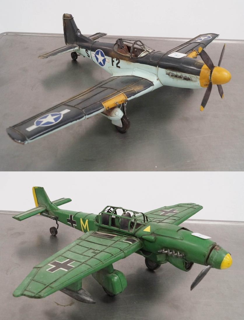 LOT (2) PAINTED METAL MODELS INCLUDING P-51 MUSTANG, (1 of 1)