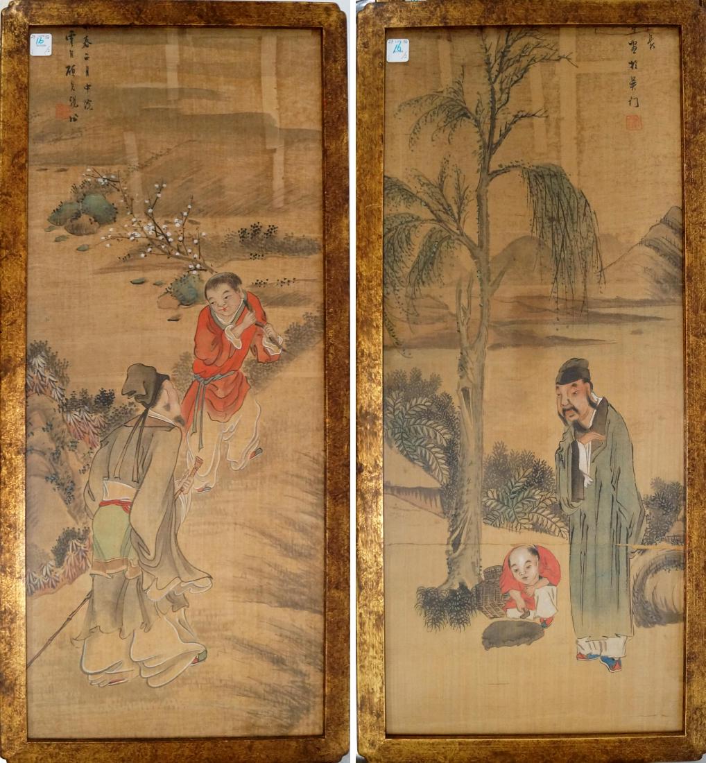 CHINESE SCHOOL (19TH CENTURY), LOT (2) WATERCOLORS, (1 of 1)