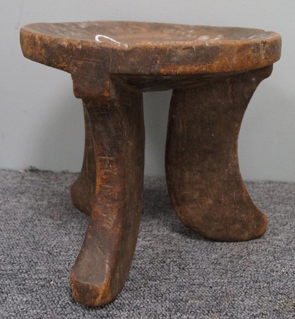 AFRICAN CARVED STOOL. HEIGHT 11"; DIAMETER 12" (1 of 1)