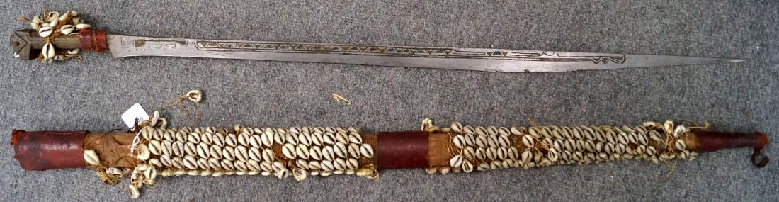 ANTIQUE AFRICAN, SUDAN, INLAID SWORD WITH CARVED (1 of 1)