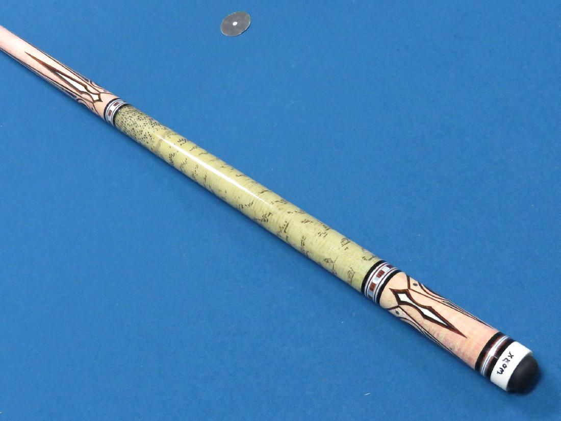 CUSTOM WORK INLAID POOL CUE. LENGTH 59 1/4"; 16 OZ (1 of 3)