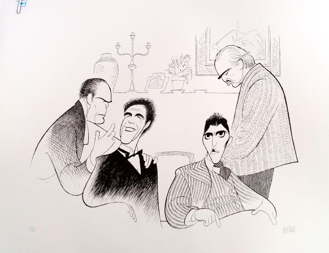 AL HIRSCHFELD (AMERICAN 1903-2006), LITHOGRAPH, THE: AL HIRSCHFELD (AMERICAN 1903-2006), LITHOGRAPH, THE GODFATHERS, SIGNED (IN PENCIL) #121/175. SHEET 20 X 26"