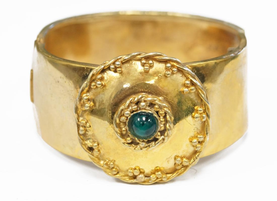 MEXICAN GILT SILVER HINGED CUFF BRACELET. INSIDE (1 of 1)