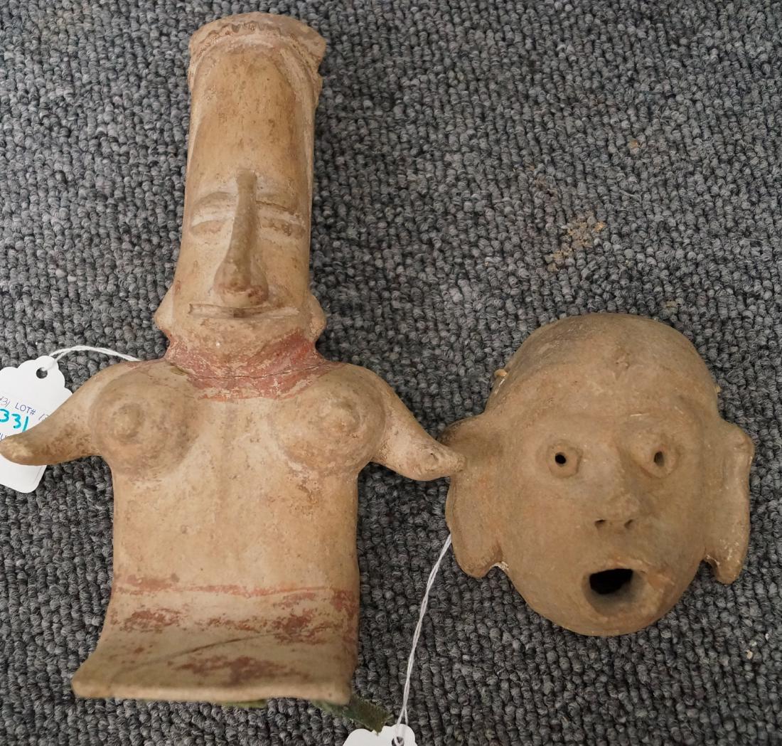 LOT (2) PRE-COLUMBIAN POTTERY INCLUDING JALISCO SEATED (1 of 1)