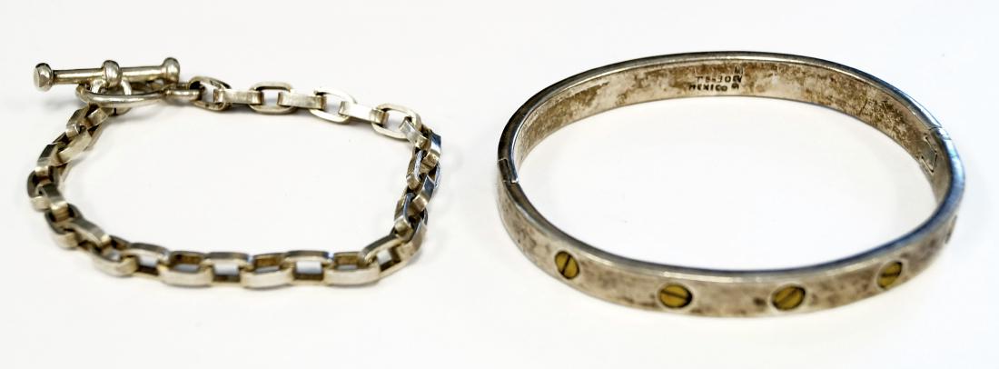 LOT (2) SILVER BRACELETS INCLUDING MEXICAN STERLING (1 of 1)
