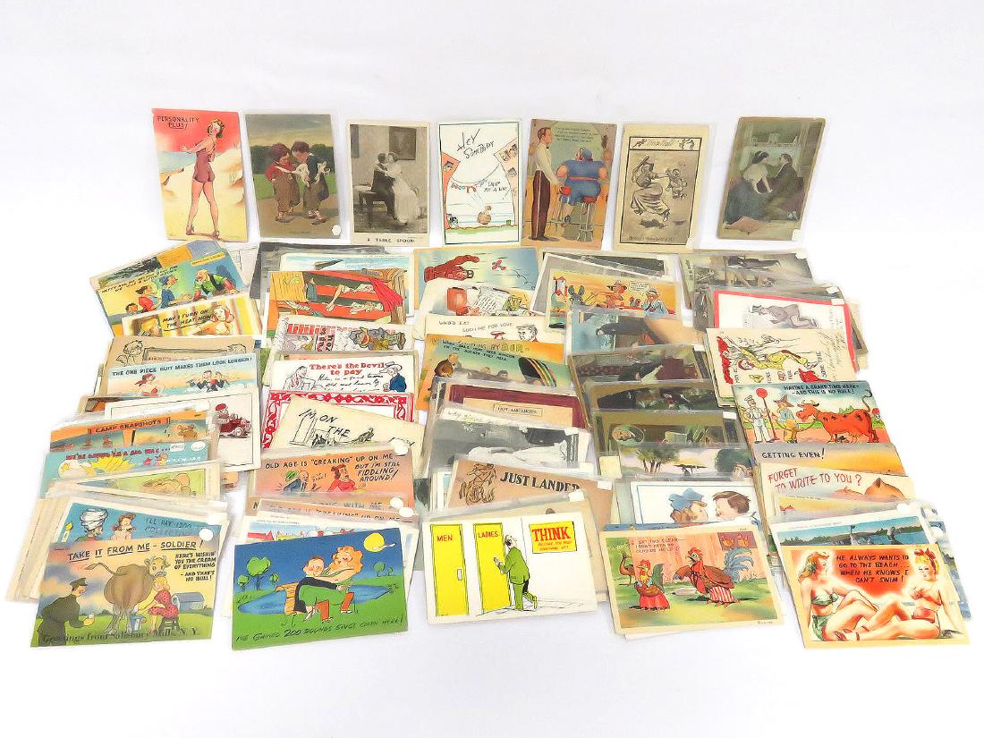LOT ASSORTED VINTAGE HUMOROUS AND COMICAL POSTCARDS (1 of 10)