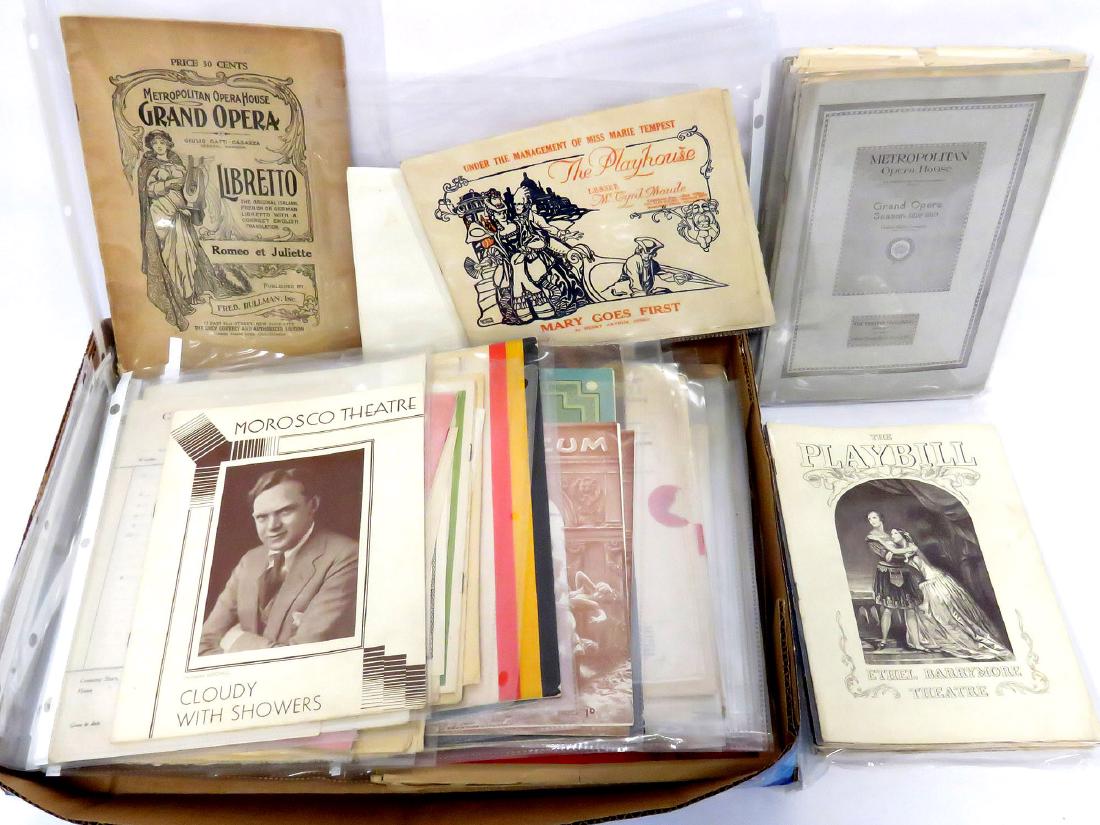 LOT INCLUDING VINTAGE PLAYBILLS, MET OPERA LIBRETTO'S, (1 of 2)