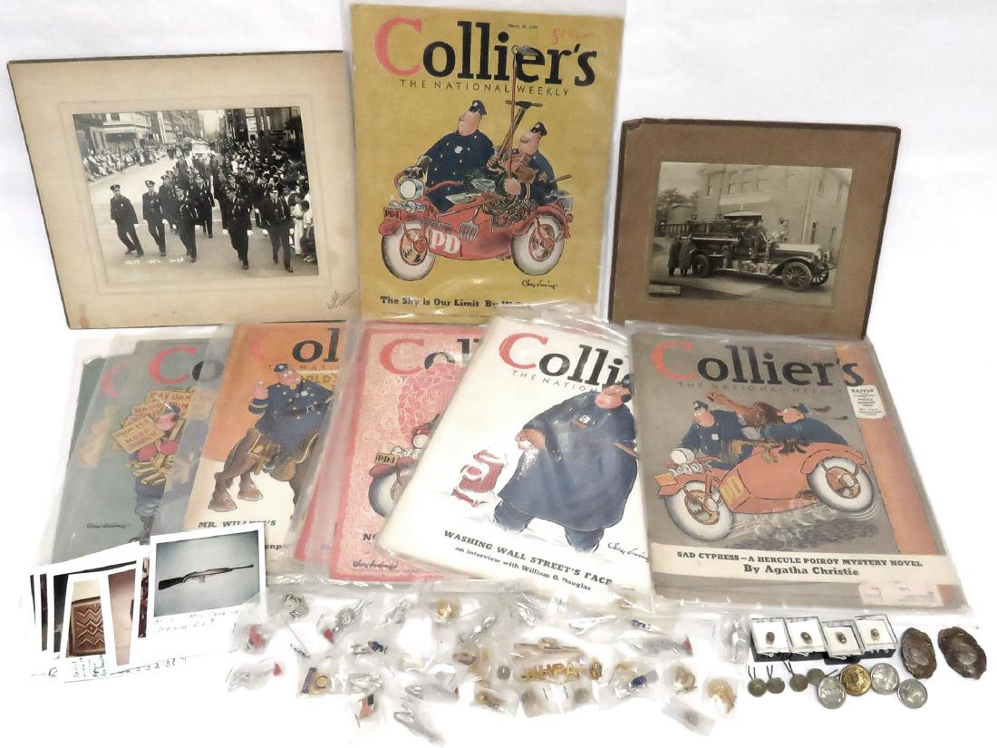 LOT ASSORTED POLICE AND FIREMEN INCLUDING PHOTOGRAPHS; (1 of 8)
