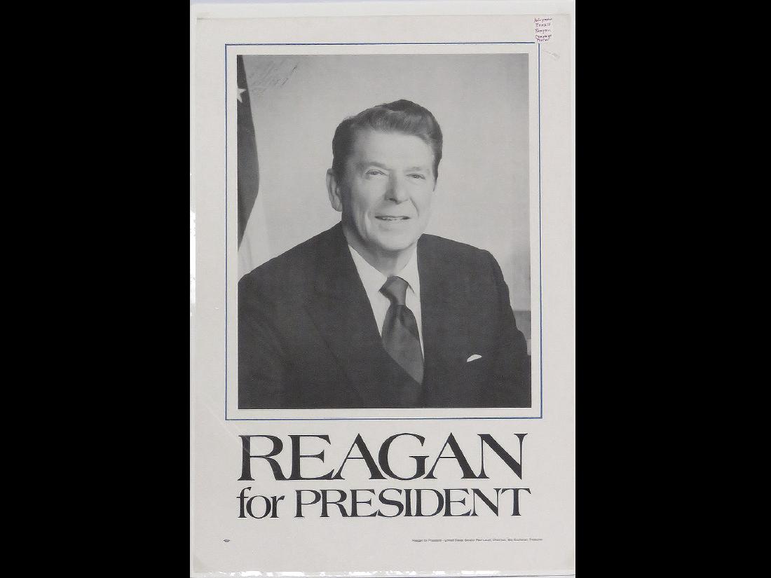 RONALD REGAN FOR PRESIDENT CAMPAIGN POSTER, SIGNED AND (1 of 4)