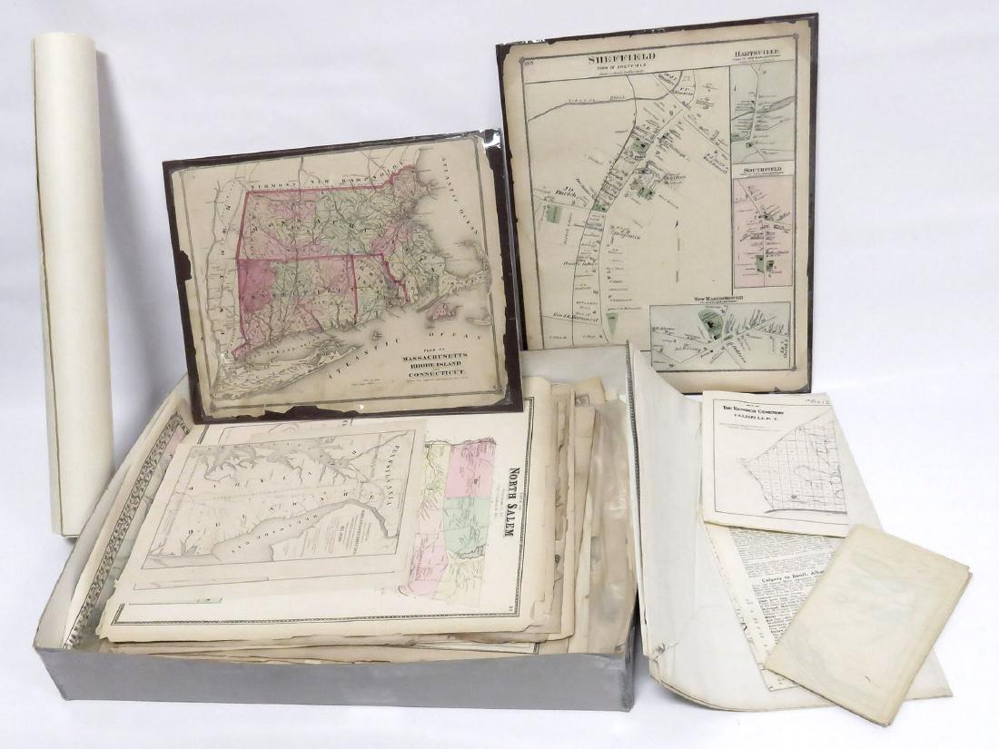 LOT ASSORTED MAPS (FROM ATLAS'S), 19/20TH CENTURY (1 of 7)