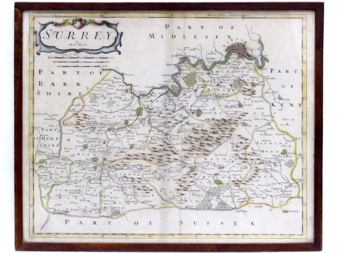 ROBERT MORDEN (ENGLISH 1650-1703), HAND COLORED (1 of 4)