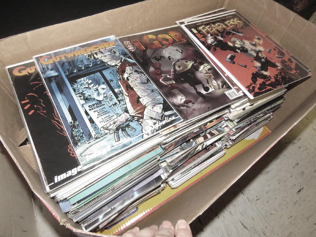 LARGE BOX LOT UN-READ COMIC BOOKS INCLUDING SPIDERMAN, (1 of 3)