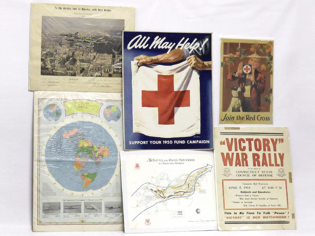 LOT (6) INCLUDING US WWI/II POSTERS (ROCKWELL/DOHANOS), (1 of 9)