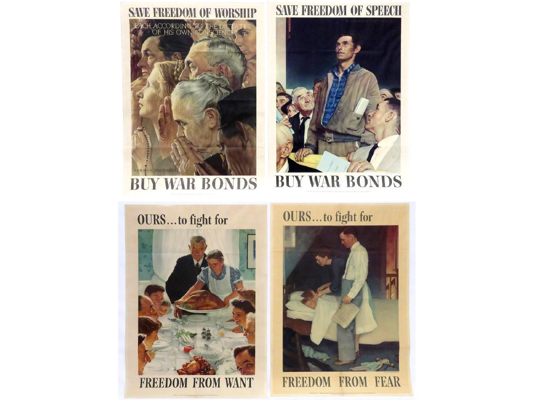 NORMAL ROCKWELL (AMERICAN 1894-1978), SET (4) WWII (1 of 2)